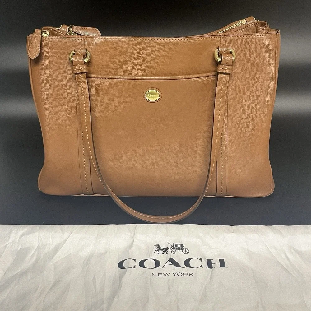 Coach Peyton Jordan Double Zip Carryall Handbag Tote 13
